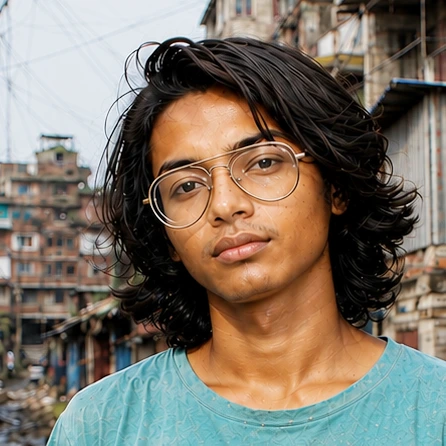 Szenario: Roshan, 17 Jahre aus Nepal Junger Mann mit gespendeter Brille